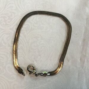 Silvertone Herringbone Bracelet 